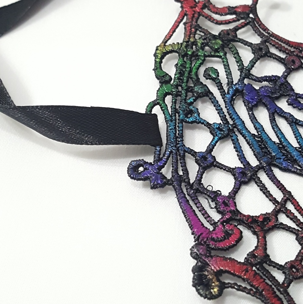 ⤵⤵#3 Phantom Half Face Multicolor Lace Mask - Picture 4 of 4